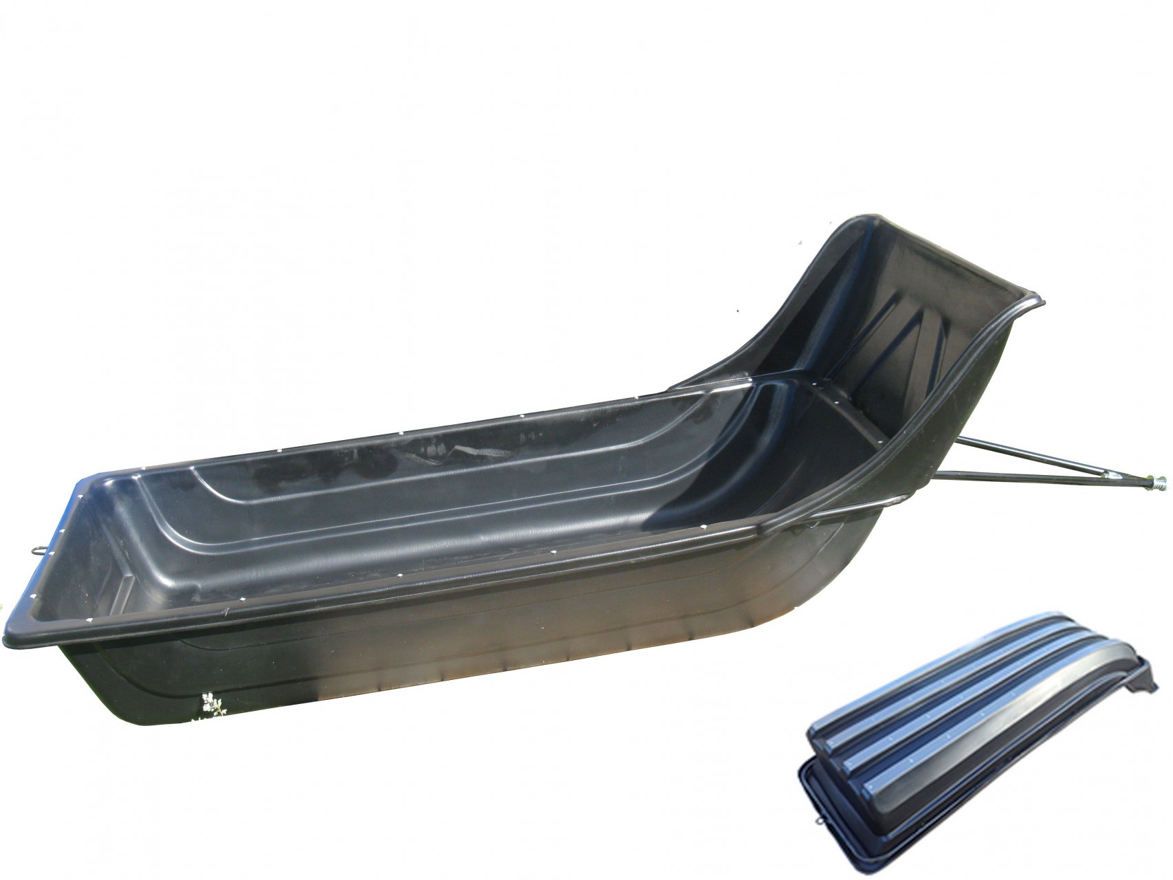 Сани-волокуши 2200 с отбойником и накладками ПРЕМИУМ 2270x1000x700