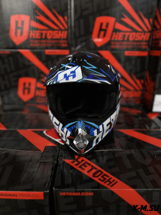 Шлем кроссовый детский HETOSHI Cross-Kids KY-B12 цв.Сине-черно-белый Матовый р.Y-XL
