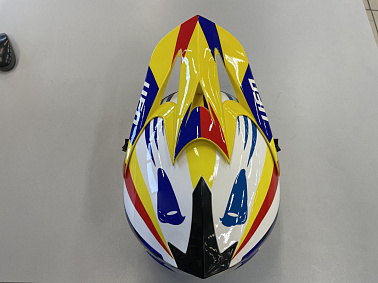 Шлем кроссовый HETOSHI UFD XD1-43 цв. Бело-сине-красно-желтый р. L 