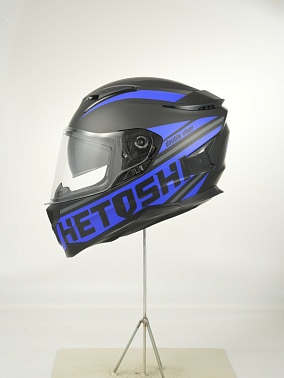 Шлем интеграл HETOSHI FF938 double visor Цв.Черно-синий Матовый р.S