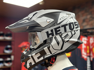 Шлем кроссовый HETOSHI OF836 EXOSS CROSS PRO MX289 цв.Серый с черными вставками Матовый р.XL