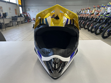 Шлем кроссовый HETOSHI UFD XD1-43 цв. Бело-сине-красно-желтый р. S