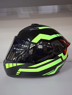 Шлем интеграл HETOSHI XD1-225 цв. Черно-зеленый  р. M