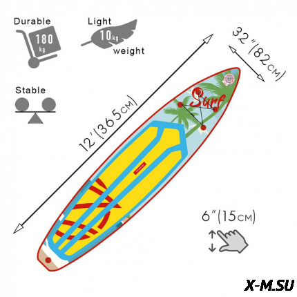 Надувная доска для sup-бординга ZAP FUSION 12
