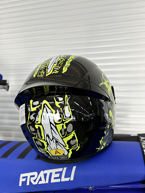 Шлем интеграл HETOSHI XD1-97 цв. Черно зеленый глянцевый  р. XXL