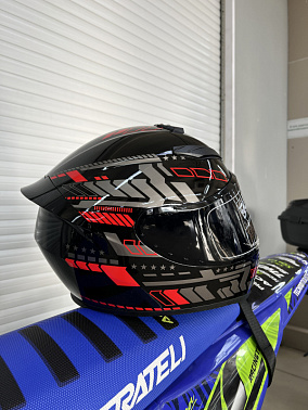 Шлем интеграл HETOSHI XD1-96 цв. Черно красный глянцевый  р. XL