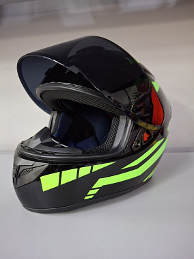 Шлем интеграл HETOSHI XD1-225 цв. Черно-зеленый  р. XL