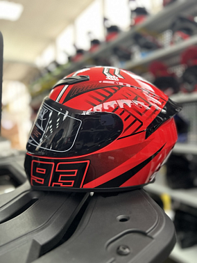 Шлем интеграл HETOSHI XD1-95 цв. Красный  глянцевый  р. S