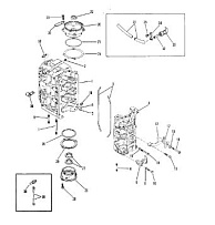 Блок цилиндров 2-Х ТАКТНОГО ПЛМ MERCURY 60 Серийный номер от 0B122930 до 0D000749