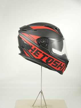 Шлем интеграл HETOSHI FF938 double visor Цв.Черно-красный Матовый р.XXL