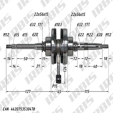 Вал коленчатый в сборе 4Т 152QMI,157QMJ (GY6) 
