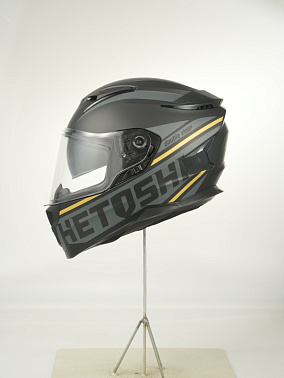 Шлем интеграл HETOSHI FF938 double visor Цв.Черно-серо-золотой Матовый р.XL
