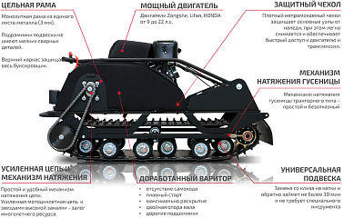 Мотобуксировщик НОРКА 500 STANDART 9 л.с.